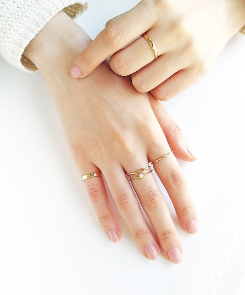 ツイストリング♡7号【ノワールドプーペ】K10 ゴールドリング☆アガット 好きも NOIR DE POUPEE（ノワールドプーペ）の「K10 frais ツイスト ゴールド