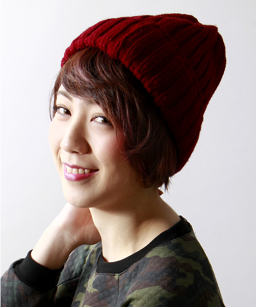 WEGO(ウィゴー)の「WEGO/プレーンリブニットキャップ(ニットキャップ/ビーニー・メンズ・ワイン/ブラック/杢グレー/ネイビー・FREE)」の14枚目の写真