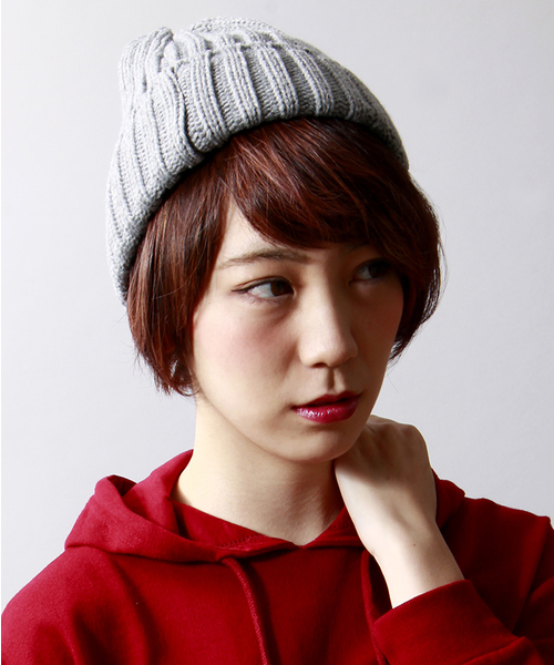 WEGO(ウィゴー)の「WEGO/プレーンリブニットキャップ(ニットキャップ/ビーニー・メンズ・ワイン/ブラック/杢グレー/ネイビー・FREE)」の17枚目の写真