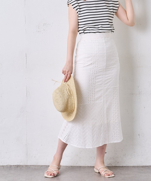 natural couture(ナチュラルクチュール)の「【WEB限定】オーバーレースパッチワークスカート(スカート・レディース・ブラック/パープル/オフホワイト・FREE)」の18枚目の写真