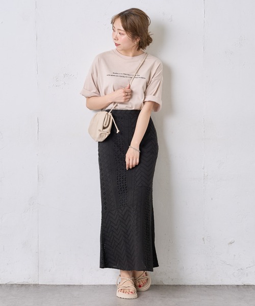 natural couture(ナチュラルクチュール)の「【WEB限定】オーバーレースパッチワークスカート(スカート・レディース・ブラック/パープル/オフホワイト・FREE)」の16枚目の写真
