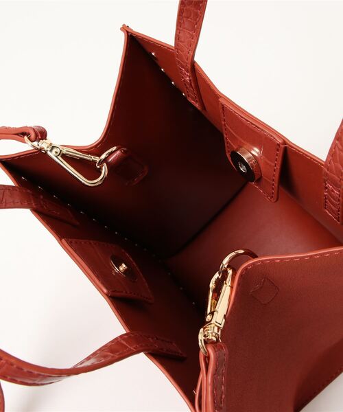 FREE'S MART（フリーズマート）の「型押しスタッズバッグ（ショルダーバッグ・レディース・ブラウン/オレンジ/ライトグリーン・ﾌﾘ-）」の5枚目の写真