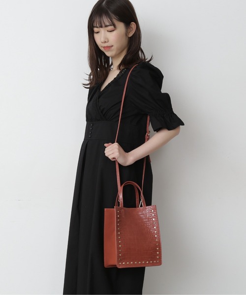 FREE'S MART（フリーズマート）の「型押しスタッズバッグ（ショルダーバッグ・レディース・ブラウン/オレンジ/ライトグリーン・ﾌﾘ-）」の8枚目の写真