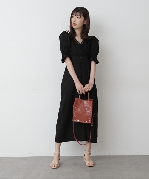 FREE'S MART（フリーズマート）の「型押しスタッズバッグ（ショルダーバッグ・レディース・ブラウン/オレンジ/ライトグリーン・ﾌﾘ-）」の9枚目の写真