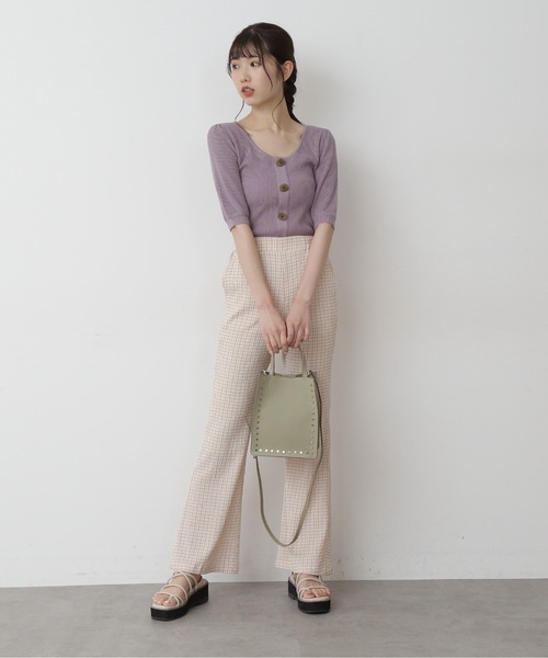 FREE'S MART（フリーズマート）の「型押しスタッズバッグ（ショルダーバッグ・レディース・ブラウン/オレンジ/ライトグリーン・ﾌﾘ-）」の11枚目の写真