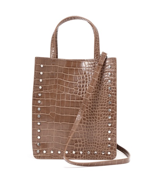 FREE'S MART（フリーズマート）の「型押しスタッズバッグ（ショルダーバッグ・レディース・ブラウン/オレンジ/ライトグリーン・ﾌﾘ-）」の14枚目の写真