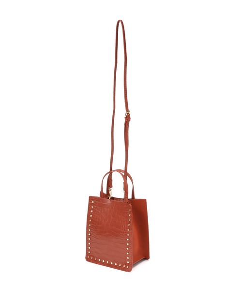 FREE'S MART（フリーズマート）の「型押しスタッズバッグ（ショルダーバッグ・レディース・ブラウン/オレンジ/ライトグリーン・ﾌﾘ-）」の15枚目の写真