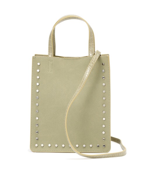 FREE'S MART（フリーズマート）の「型押しスタッズバッグ（ショルダーバッグ・レディース・ブラウン/オレンジ/ライトグリーン・ﾌﾘ-）」の21枚目の写真