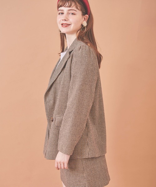 31 Sons de mode（トランテアン　ソン　ドゥ　モード）の「ベロアリボン台形チェックスカート（スカート・レディース・キャメル/ブラック×ホワイト・38/36）」の17枚目の写真