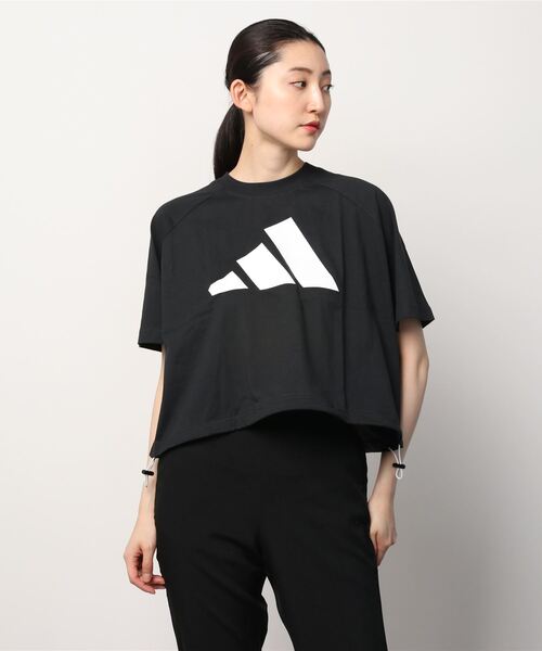 adidas（アディダス）の「アディダス adidas 半袖Tシャツ（Tシャツ/カットソー・レディース・ブラック/ホワイト・L/M/S/XL）」の2枚目の写真