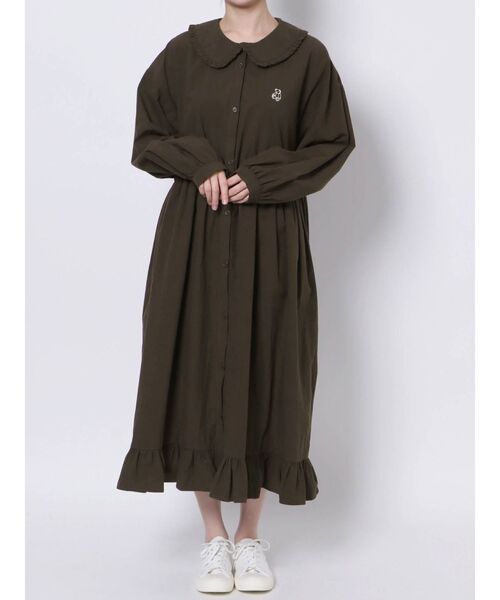 merry jenny（メリージェニー）の「フリルカラーbear刺繍ワンピース（ワンピース・レディース・オフホワイト/ブラック/ボルドー/ブラウン・FREE）」の14枚目の写真