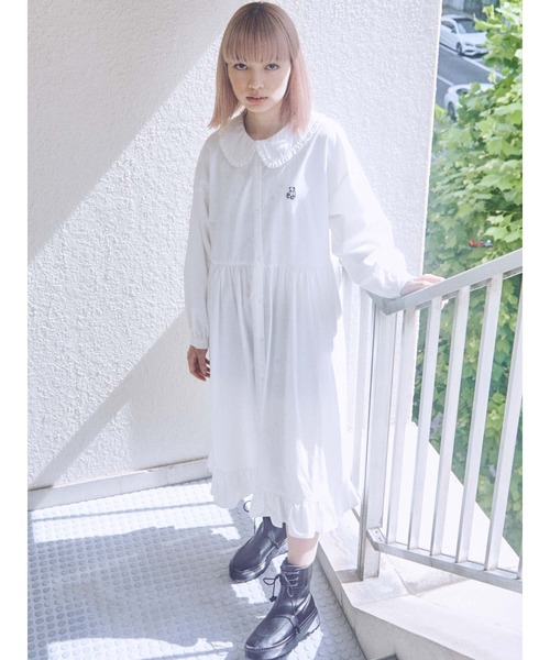 merry jenny（メリージェニー）の「フリルカラーbear刺繍ワンピース（ワンピース・レディース・オフホワイト/ブラック/ボルドー/ブラウン・FREE）」の12枚目の写真