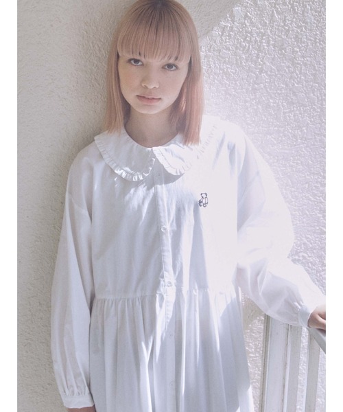 merry jenny（メリージェニー）の「フリルカラーbear刺繍ワンピース（ワンピース・レディース・オフホワイト/ブラック/ボルドー/ブラウン・FREE）」の17枚目の写真