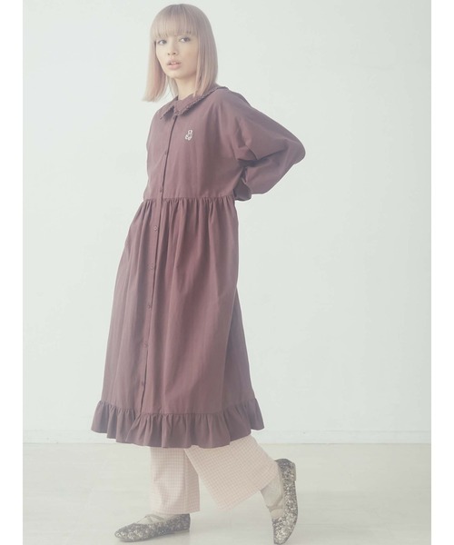 merry jenny（メリージェニー）の「フリルカラーbear刺繍ワンピース（ワンピース・レディース・オフホワイト/ブラック/ボルドー/ブラウン・FREE）」の18枚目の写真