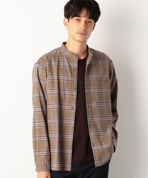 COMME　CA COMMUNE | チェック柄 バンドカラーシャツ(シャツ/ブラウス)