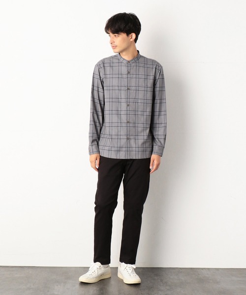 COMME CA COMMUNE(コムサコミューン)の「チェック柄 バンドカラーシャツ(シャツ/ブラウス・メンズ・ネイビー/グレー/モカ・MEDIUM/LARGE)」の8枚目の写真