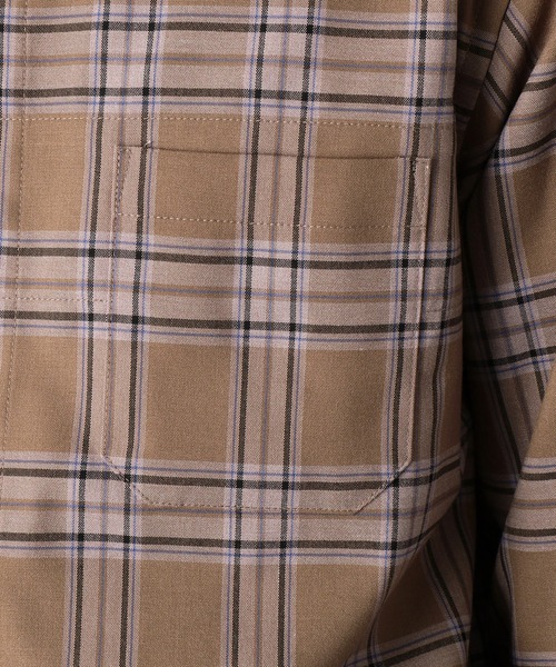 COMME CA COMMUNE(コムサコミューン)の「チェック柄 バンドカラーシャツ(シャツ/ブラウス・メンズ・ネイビー/グレー/モカ・MEDIUM/LARGE)」の5枚目の写真