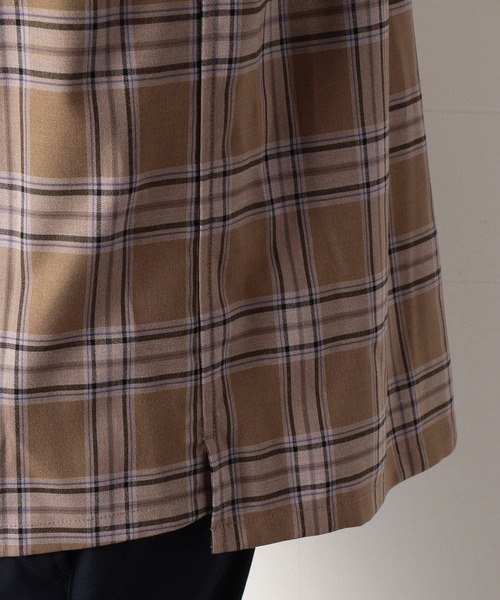 COMME CA COMMUNE(コムサコミューン)の「チェック柄 バンドカラーシャツ(シャツ/ブラウス・メンズ・ネイビー/グレー/モカ・MEDIUM/LARGE)」の9枚目の写真