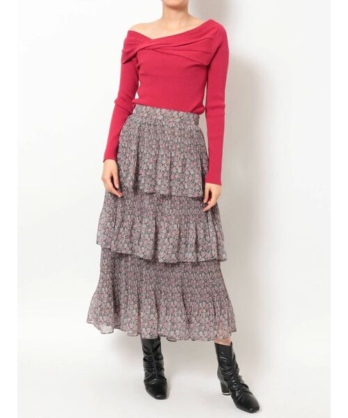 MERCURYDUO（マーキュリーデュオ）の「フラワープリーツティアードスカート（スカート・レディース・ピンク/ブルー・SMALL/MEDIUM）」の3枚目の写真