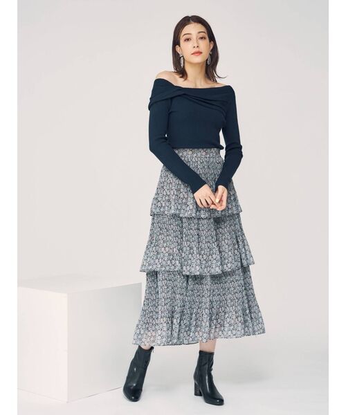 MERCURYDUO（マーキュリーデュオ）の「フラワープリーツティアードスカート（スカート・レディース・ピンク/ブルー・SMALL/MEDIUM）」の10枚目の写真