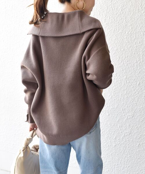 SHIPS(シップス)の「〈手洗い可能〉オープンジッププルオーバー◆(ニット/セーター・レディース・オフホワイト/ブラウン・ONE SIZE)」の14枚目の写真