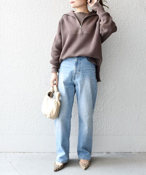 SHIPS(シップス)の「〈手洗い可能〉オープンジッププルオーバー◆(ニット/セーター・レディース・オフホワイト/ブラウン・ONE SIZE)」の21枚目の写真