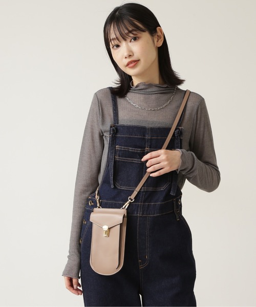 NATURAL BEAUTY BASIC（ナチュラルビューティーベーシック）の「フラップマルチスマホポシェット（ショルダーバッグ・レディース・ベージュ/ライトグリーン/オフホワイト/オレンジ・ﾌﾘ-）」の12枚目の写真