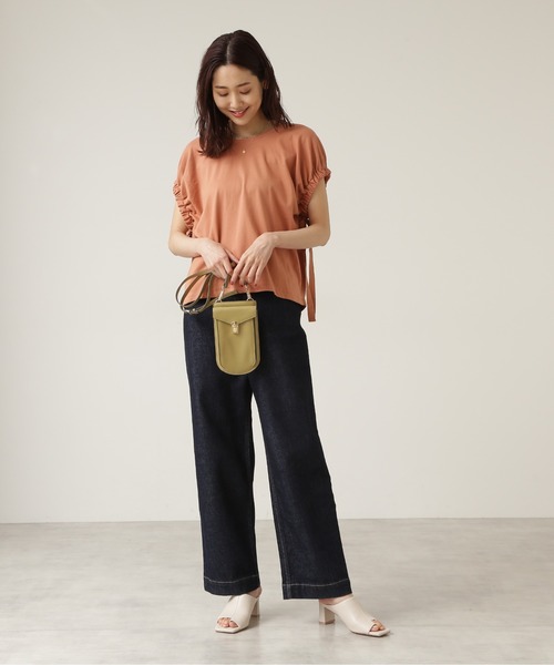 NATURAL BEAUTY BASIC（ナチュラルビューティーベーシック）の「フラップマルチスマホポシェット（ショルダーバッグ・レディース・ベージュ/ライトグリーン/オフホワイト/オレンジ・ﾌﾘ-）」の14枚目の写真