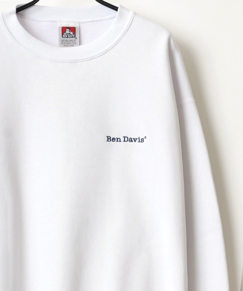 BEN DAVIS(ベンデイビス)の「BEN DAVIS/ベンデイビス HEAVY/ヘビー裏起毛 ビッグシルエット ワンポイント ロゴ刺繍 スウェット トレーナー(スウェット・メンズ・ホワイト/アッシュグレー/ブラック/ダークグリーン/パープル/ネイビー/カーキ/グリーン/アイボリー/ロイヤルブルー/ダークオレンジ・M/L/XL)」の2枚目の写真