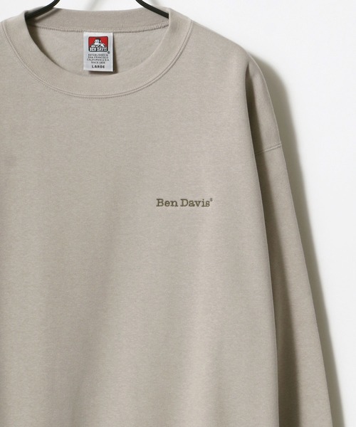 BEN DAVIS(ベンデイビス)の「BEN DAVIS/ベンデイビス HEAVY/ヘビー裏起毛 ビッグシルエット ワンポイント ロゴ刺繍 スウェット トレーナー(スウェット・メンズ・ホワイト/アッシュグレー/ブラック/ダークグリーン/パープル/ネイビー/カーキ/グリーン/アイボリー/ロイヤルブルー/ダークオレンジ・M/L/XL)」の3枚目の写真