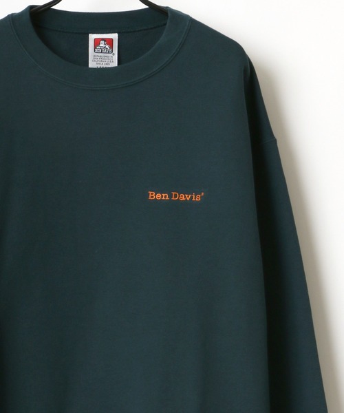 BEN DAVIS(ベンデイビス)の「BEN DAVIS/ベンデイビス HEAVY/ヘビー裏起毛 ビッグシルエット ワンポイント ロゴ刺繍 スウェット トレーナー(スウェット・メンズ・ホワイト/アッシュグレー/ブラック/ダークグリーン/パープル/ネイビー/カーキ/グリーン/アイボリー/ロイヤルブルー/ダークオレンジ・M/L/XL)」の6枚目の写真