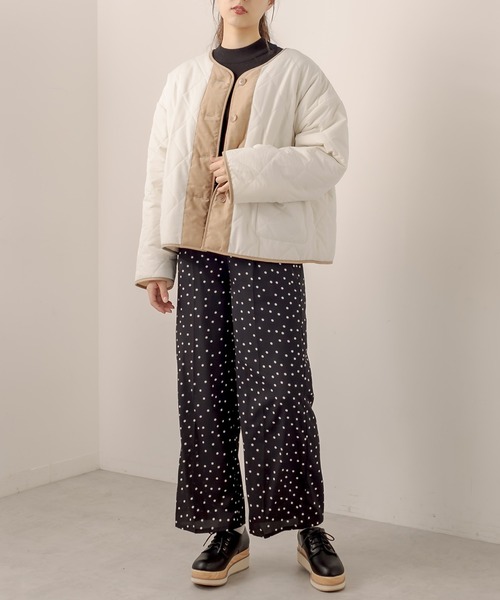 OLIVE des OLIVE（オリーブデオリーブ）の「【WEB限定】キルティングリバーシブルブルゾン（ブルゾン・レディース・サックスブルー/オフホワイト/ブラック・FREE）」の22枚目の写真