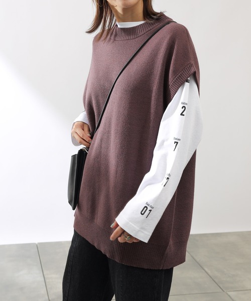 COLONY 2139（コロニートゥーワンスリーナイン）の「リサイクルポリニットベスト（ベスト・メンズ・チャコールグレー/ブラック/ブラウン/カーキ・MEDIUM/LARGE/X-LARGE）」の3枚目の写真