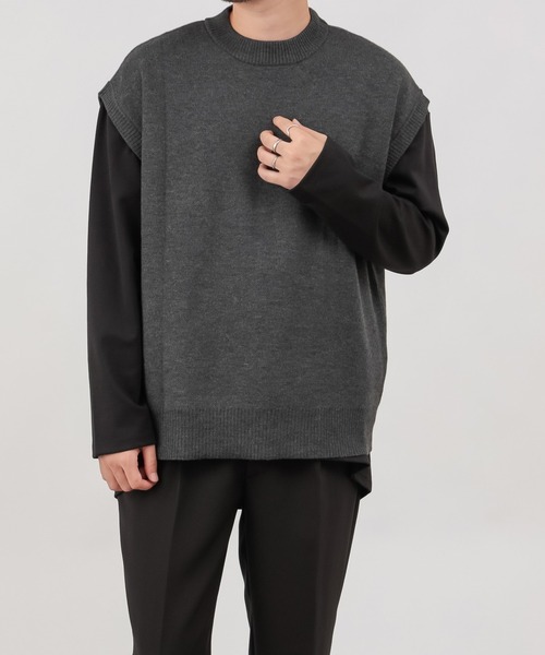 COLONY 2139（コロニートゥーワンスリーナイン）の「リサイクルポリニットベスト（ベスト・メンズ・チャコールグレー/ブラック/ブラウン/カーキ・MEDIUM/LARGE/X-LARGE）」の16枚目の写真