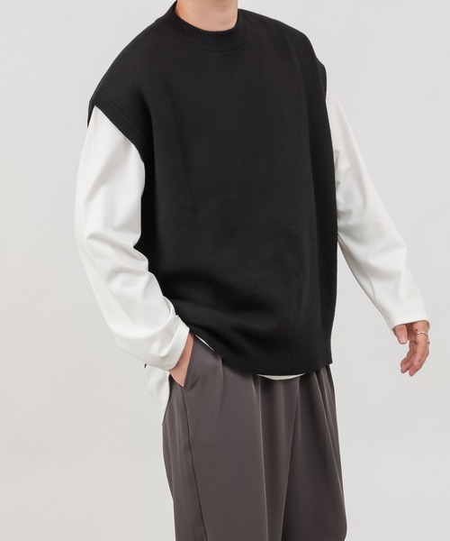 COLONY 2139（コロニートゥーワンスリーナイン）の「リサイクルポリニットベスト（ベスト・メンズ・チャコールグレー/ブラック/ブラウン/カーキ・MEDIUM/LARGE/X-LARGE）」の9枚目の写真