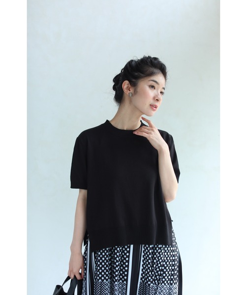 cawaii(カワイイ)の「(黒)ニットトップスと柄合わせプリーツワンピース2点セット(ワンピース・レディース・ブラック・FREE)」の10枚目の写真