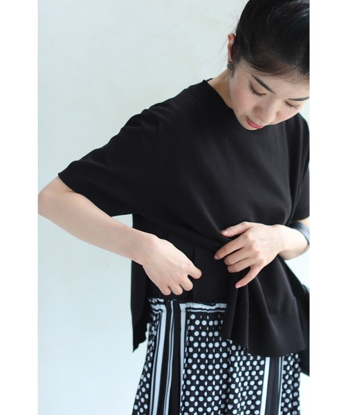 cawaii(カワイイ)の「(黒)ニットトップスと柄合わせプリーツワンピース2点セット(ワンピース・レディース・ブラック・FREE)」の12枚目の写真
