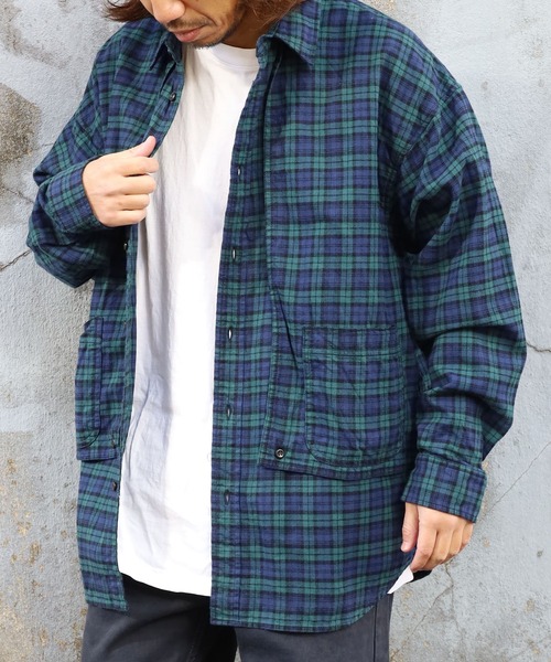 CAL O LINE（キャルオーライン）の「CAL O LINE/キャルオーライン PLAID PAINTER SHIRT シャツ チェックシャツ（シャツ/ブラウス・メンズ・レッド/グリーン・M/L/XL）」の2枚目の写真