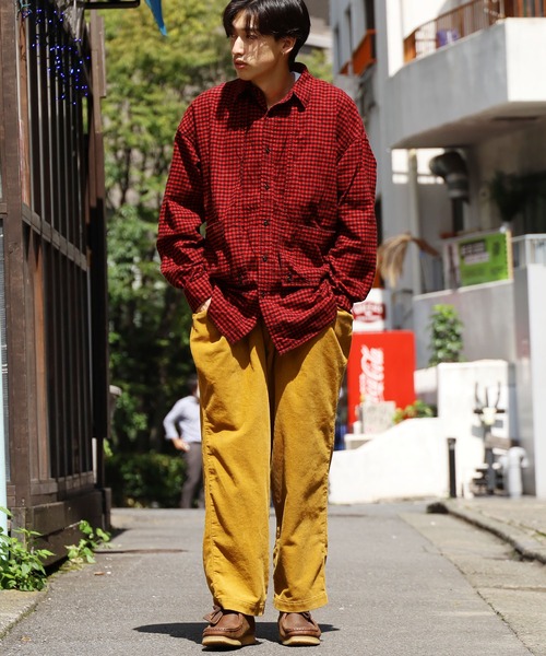 CAL O LINE（キャルオーライン）の「CAL O LINE/キャルオーライン PLAID PAINTER SHIRT シャツ チェックシャツ（シャツ/ブラウス・メンズ・レッド/グリーン・M/L/XL）」の8枚目の写真