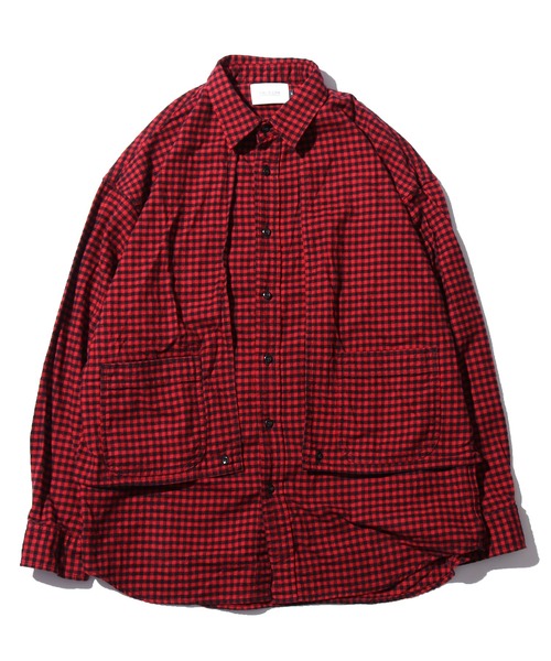 CAL O LINE（キャルオーライン）の「CAL O LINE/キャルオーライン PLAID PAINTER SHIRT シャツ チェックシャツ（シャツ/ブラウス・メンズ・レッド/グリーン・M/L/XL）」の10枚目の写真