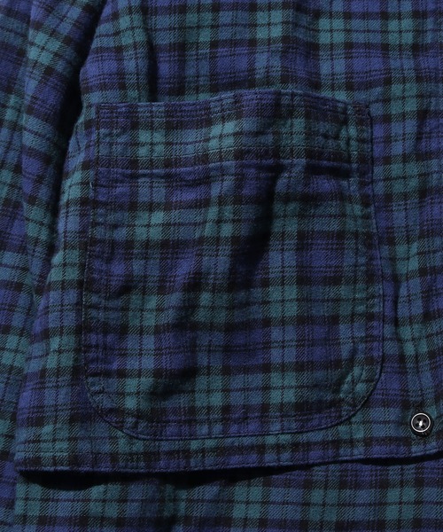 CAL O LINE（キャルオーライン）の「CAL O LINE/キャルオーライン PLAID PAINTER SHIRT シャツ チェックシャツ（シャツ/ブラウス・メンズ・レッド/グリーン・M/L/XL）」の9枚目の写真