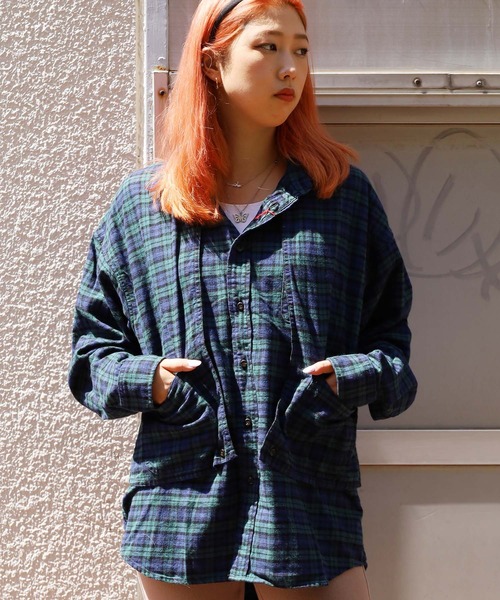 CAL O LINE（キャルオーライン）の「CAL O LINE/キャルオーライン PLAID PAINTER SHIRT シャツ チェックシャツ（シャツ/ブラウス・メンズ・レッド/グリーン・M/L/XL）」の12枚目の写真