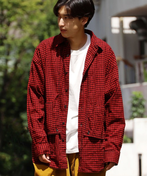 CAL O LINE（キャルオーライン）の「CAL O LINE/キャルオーライン PLAID PAINTER SHIRT シャツ チェックシャツ（シャツ/ブラウス・メンズ・レッド/グリーン・M/L/XL）」の21枚目の写真