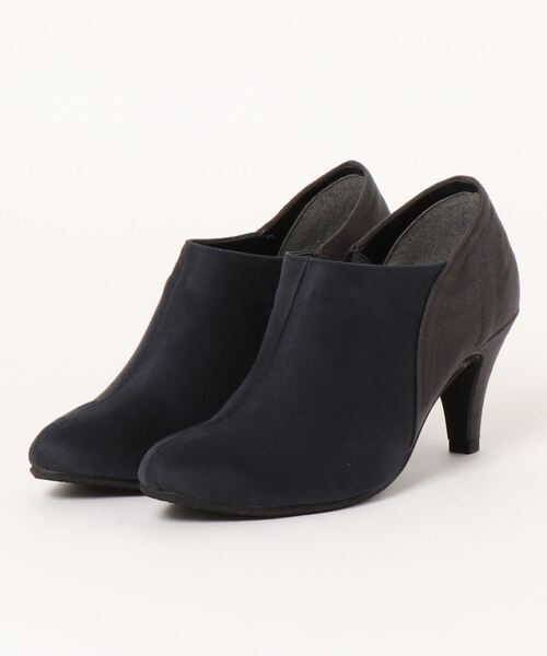 AGOSTO（アゴスト）の「ポインテッドトゥコンビブーティー（ブーツ・レディース・グレー/ワインレッド/ネイビー・S/M/L）」の2枚目の写真