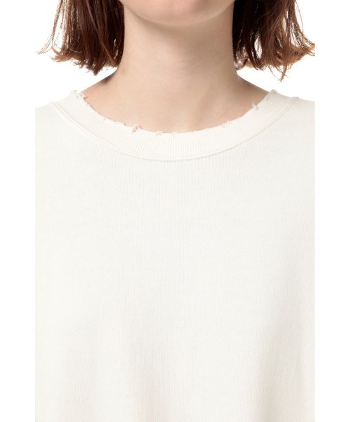 SLY(スライ)の「OVER DAMAGE SW TOPS オーバー ダメージ スウェット(スウェット・レディース・ブラック/ホワイト・FREE)」の8枚目の写真