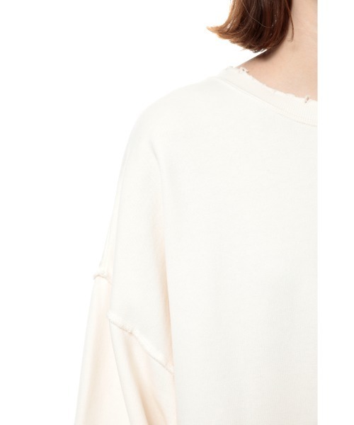 SLY(スライ)の「OVER DAMAGE SW TOPS オーバー ダメージ スウェット(スウェット・レディース・ブラック/ホワイト・FREE)」の9枚目の写真