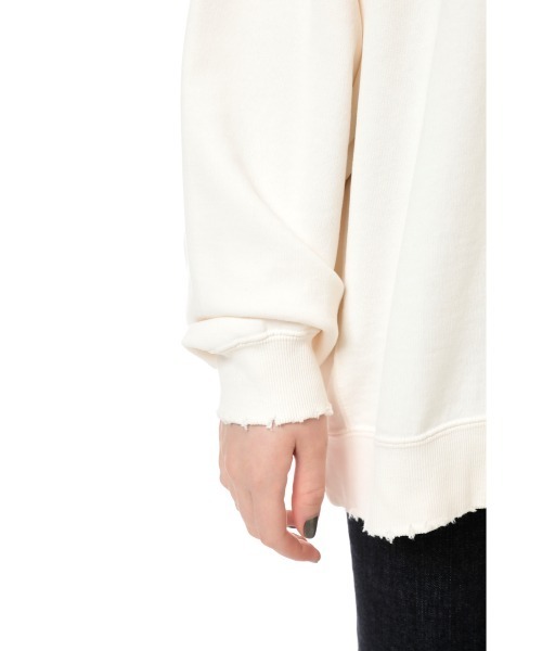 SLY(スライ)の「OVER DAMAGE SW TOPS オーバー ダメージ スウェット(スウェット・レディース・ブラック/ホワイト・FREE)」の10枚目の写真