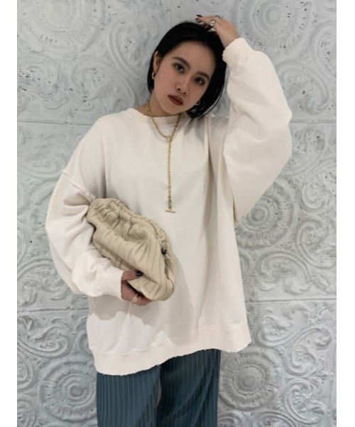 SLY(スライ)の「OVER DAMAGE SW TOPS オーバー ダメージ スウェット(スウェット・レディース・ブラック/ホワイト・FREE)」の20枚目の写真