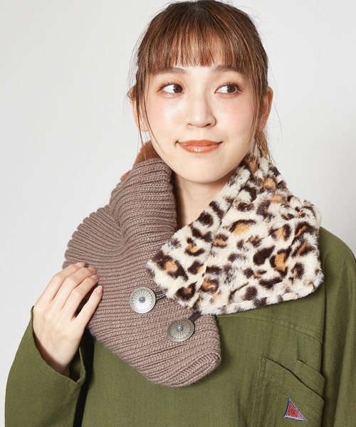 チャイハネ(チャイハネ)の「【チャイハネ】レオパード柄ノマドマフラー(マフラー・レディース・ブラウン/カーキ/ホワイト・FREE)」の1枚目の写真
