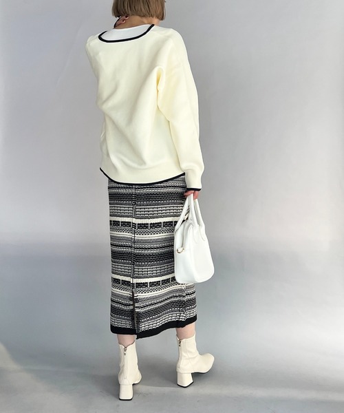 PICCIN（ピッチン）の「【WEB限定】ジャガードボーダーニットスカート（スカート・レディース・ブラウン/ブラック・L/M）」の10枚目の写真